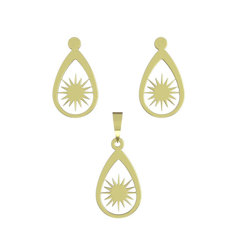 نیم ست طلا 18 عیار زنانه مدوپد مدل اشک کد NA11104