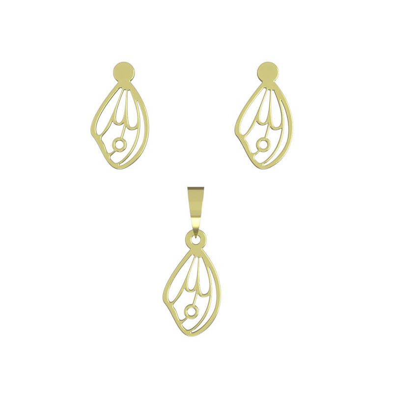 نیم ست طلا 18 عیار زنانه مدوپد مدل بال پروانه کد NA11111 نیم ست طلا 18 عیار زنانه مدوپد مدل بال پروانه کد NA11111