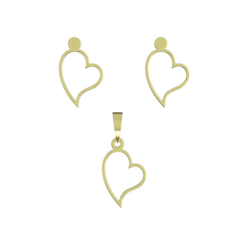 نیم ست طلا 18 عیار زنانه مدوپد مدل قلب کد NA11114 نیم ست طلا 18 عیار زنانه مدوپد مدل قلب کد NA11114