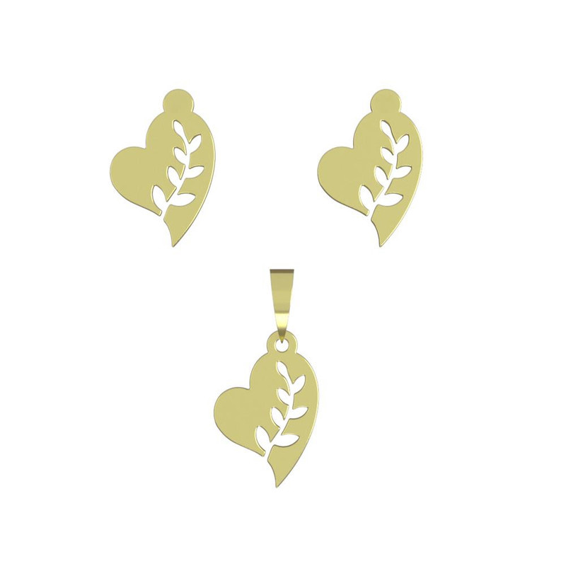 نیم ست طلا 18 عیار زنانه مدوپد مدل قلب کد NA11117 نیم ست طلا 18 عیار زنانه مدوپد مدل قلب کد NA11117