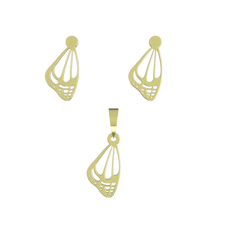 نیم ست طلا 18 عیار زنانه مدوپد مدل بال پروانه کد NA11133 نیم ست طلا 18 عیار زنانه مدوپد مدل بال پروانه کد NA11133