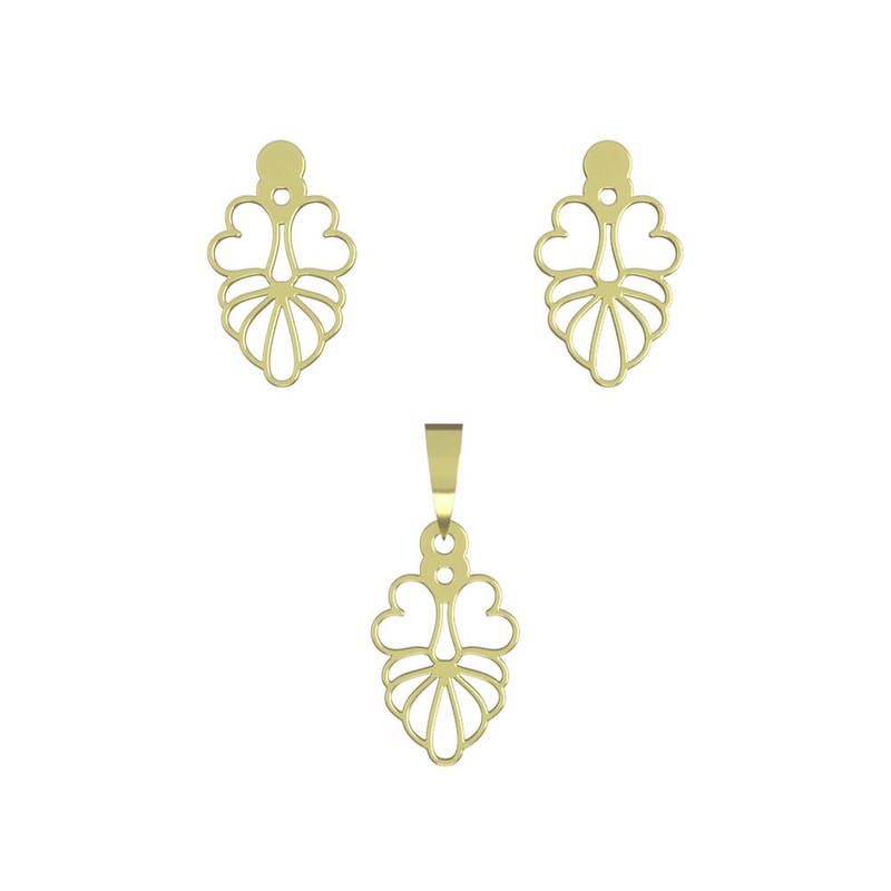 نیم ست طلا 18 عیار زنانه مدوپد مدل هندسی کد NA11145