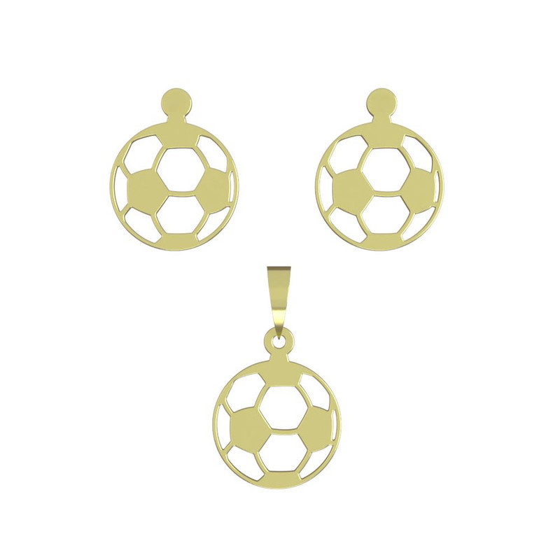 نیم ست طلا 18 عیار زنانه مدوپد مدل توپ فوتبال کد NA11161