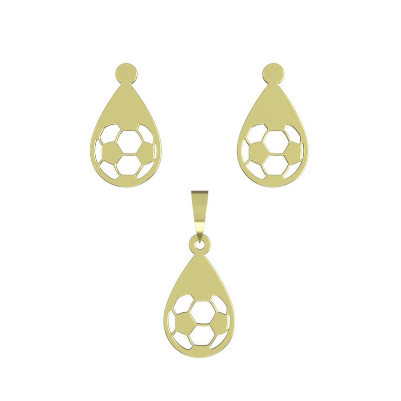 نیم ست طلا 18 عیار زنانه مدوپد مدل توپ فوتبال کد NA11165