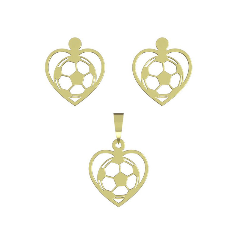 نیم ست طلا 18 عیار زنانه مدوپد مدل توپ فوتبال کد NA11167