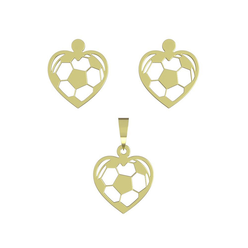 نیم ست طلا 18 عیار زنانه مدوپد مدل قلب فوتبالی کد NA11173 نیم ست طلا 18 عیار زنانه مدوپد مدل قلب فوتبالی کد NA11173