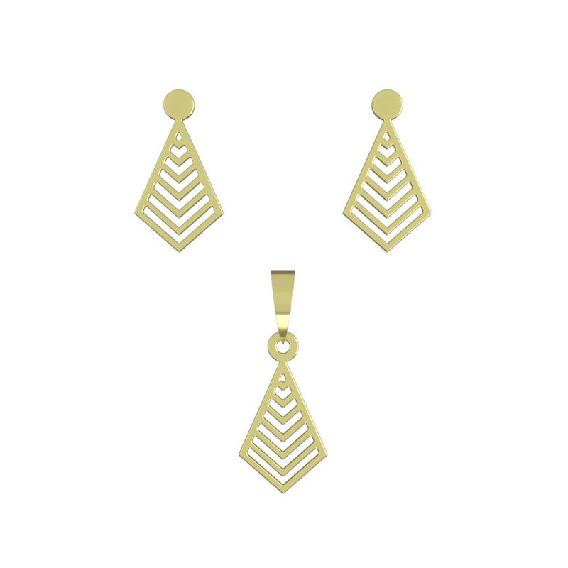 نیم ست طلا 18 عیار زنانه مدوپد مدل لوزی کد NA11204 نیم ست طلا 18 عیار زنانه مدوپد مدل لوزی کد NA11204