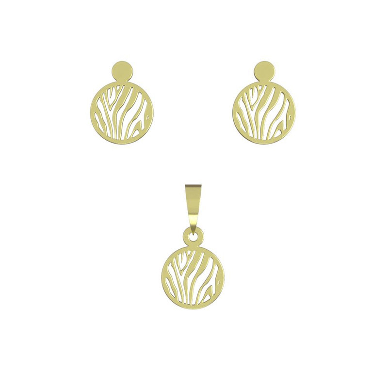 نیم ست طلا 18 عیار زنانه مدوپد مدل دایره کد NA11207