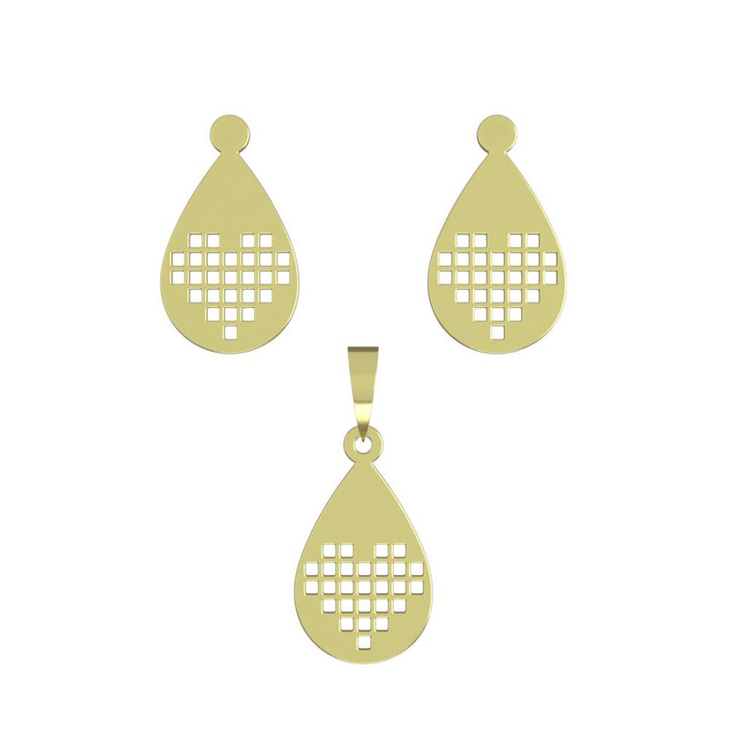 نیم ست طلا 18 عیار زنانه مدوپد مدل قلب کد NA11213 نیم ست طلا 18 عیار زنانه مدوپد مدل قلب کد NA11213