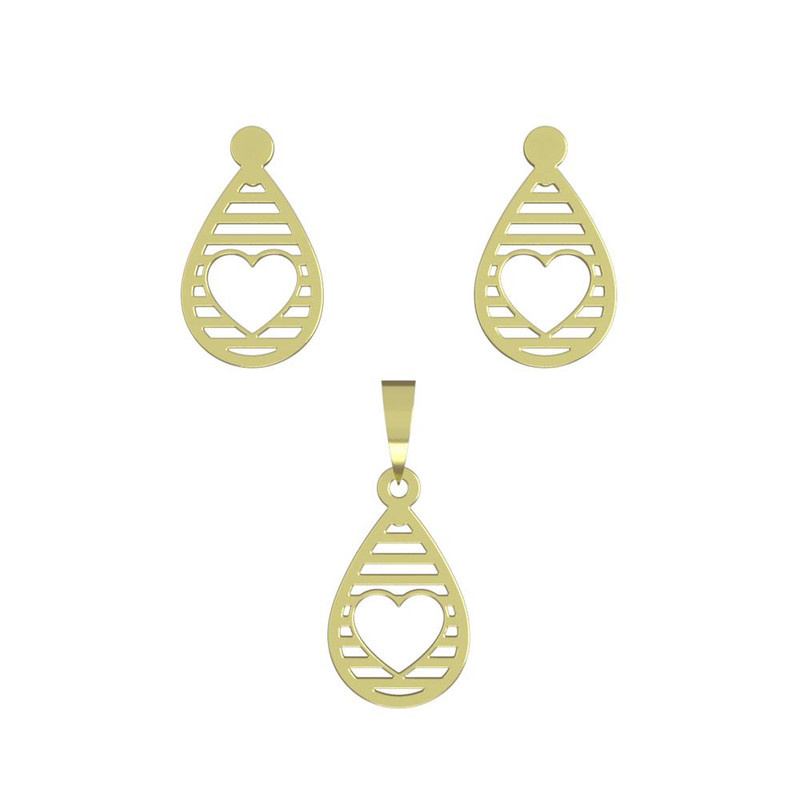 نیم ست طلا 18 عیار زنانه مدوپد مدل قلب کد NA11214 نیم ست طلا 18 عیار زنانه مدوپد مدل قلب کد NA11214