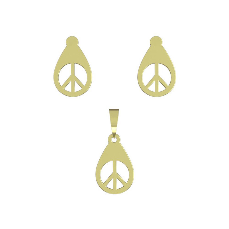 نیم ست طلا 18 عیار زنانه مدوپد مدل هندسی کد NA11215