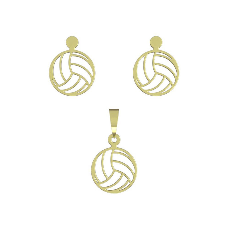 نیم ست طلا 18 عیار زنانه مدوپد مدل توپ بسکتبال کد NA11222