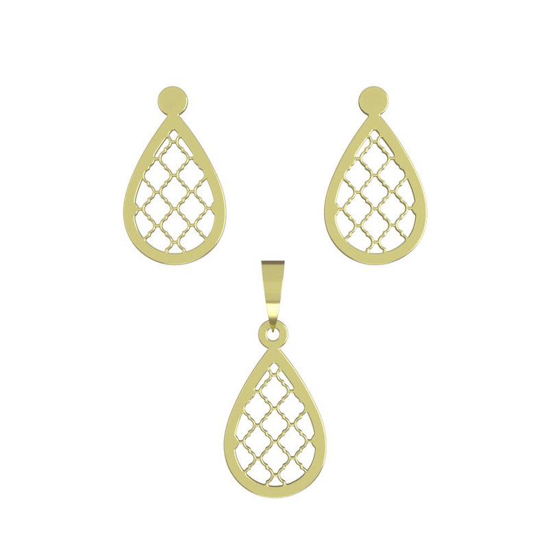 نیم ست طلا 18 عیار زنانه مدوپد مدل اشک کد NA11226 نیم ست طلا 18 عیار زنانه مدوپد مدل اشک کد NA11226