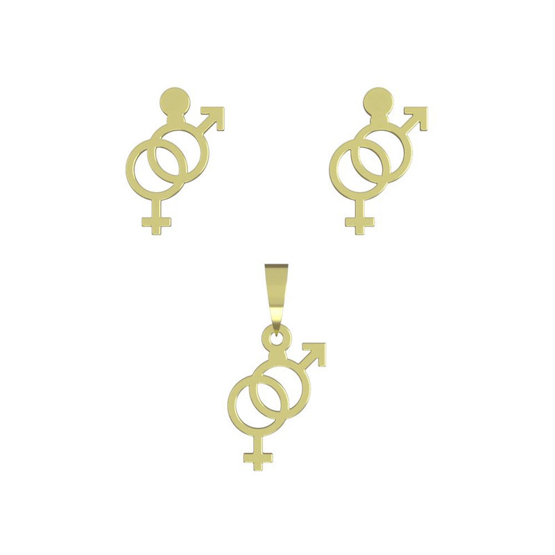 نیم ست طلا 18 عیار زنانه مدوپد مدل علامت جنسیت کد NA11258