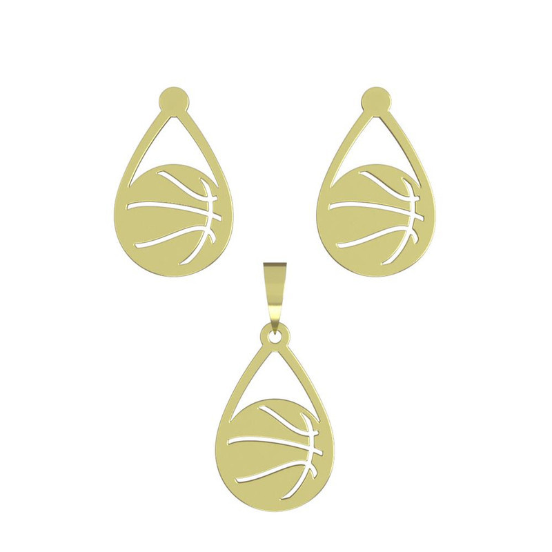 نیم ست طلا 18 عیار زنانه مدوپد مدل  بسکتبال کد NA11261