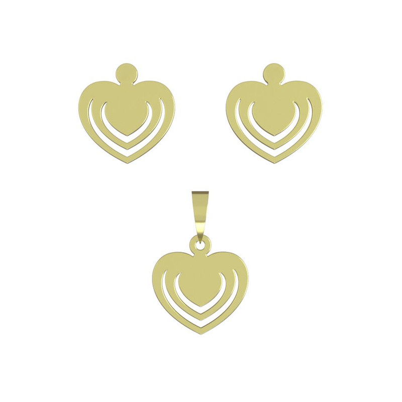 نیم ست طلا 18 عیار زنانه مدوپد مدل قلب کد NA11264