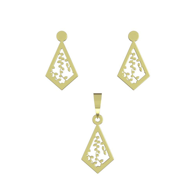 نیم ست طلا 18 عیار زنانه مدوپد مدل لوزی کد NA11275 نیم ست طلا 18 عیار زنانه مدوپد مدل لوزی کد NA11275