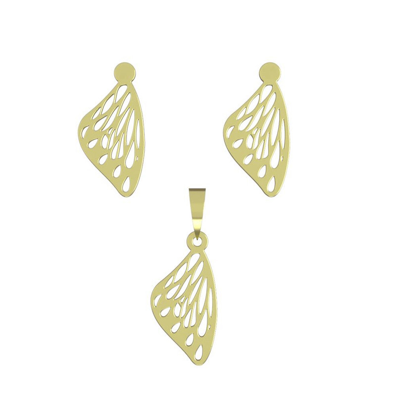 نیم ست طلا 18 عیار زنانه مدوپد مدل بال پروانه کد NA11282 نیم ست طلا 18 عیار زنانه مدوپد مدل بال پروانه کد NA11282