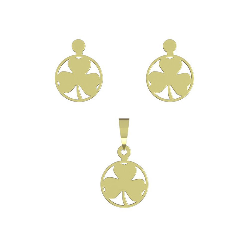 نیم ست طلا 18 عیار زنانه مدوپد مدل برگ کد NA11289