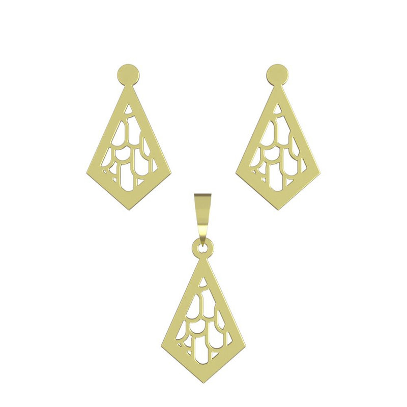 نیم ست طلا 18 عیار زنانه مدوپد مدل لوزی کد NA11290