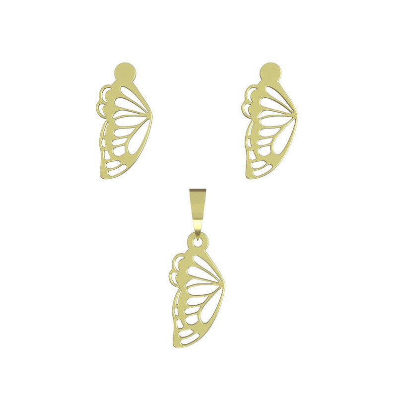 نیم ست طلا 18 عیار زنانه مدوپد مدل بال پروانه کد NA11301 نیم ست طلا 18 عیار زنانه مدوپد مدل بال پروانه کد NA11301