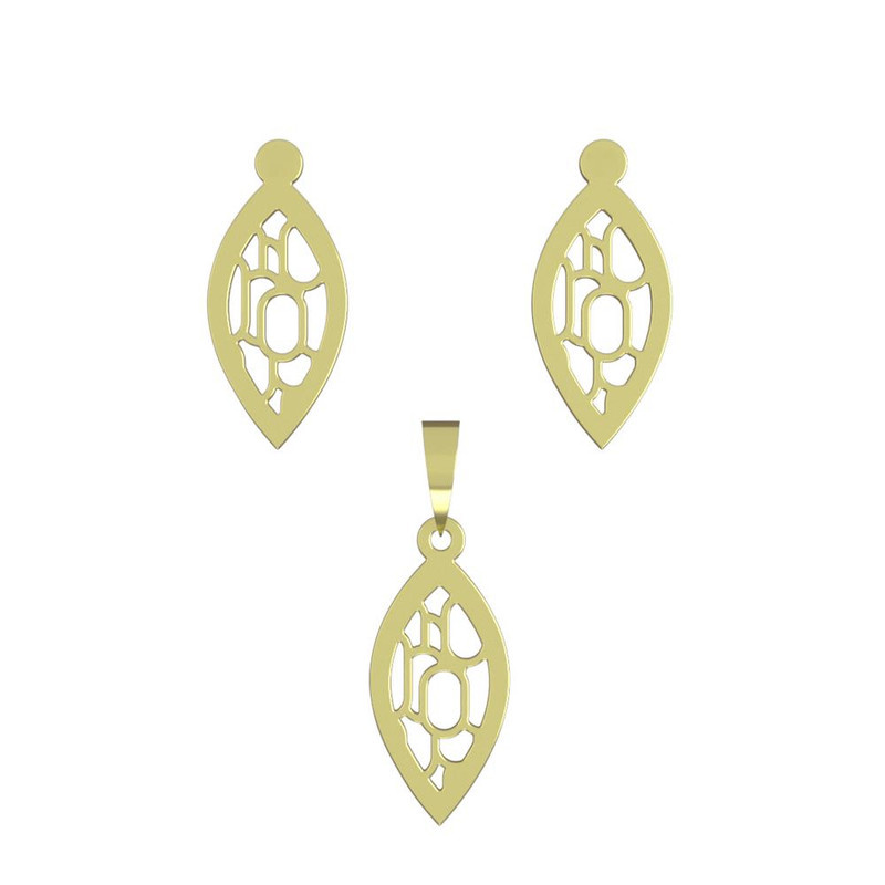 نیم ست طلا 18 عیار زنانه مدوپد مدل اشک کد NA11311