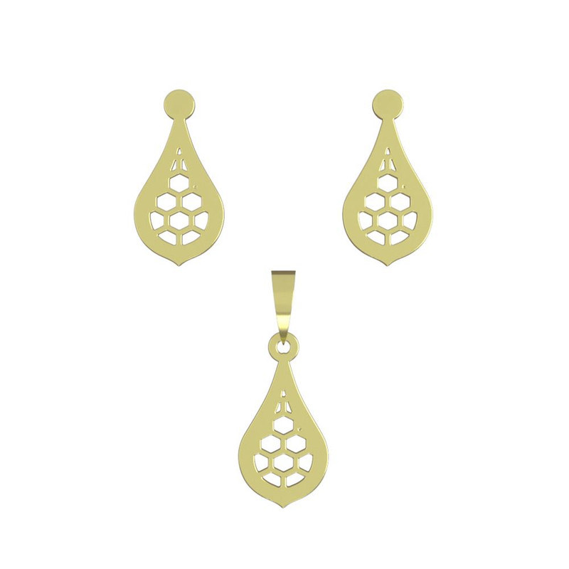 نیم ست طلا 18 عیار زنانه مدوپد مدل ااشک کد NA11324