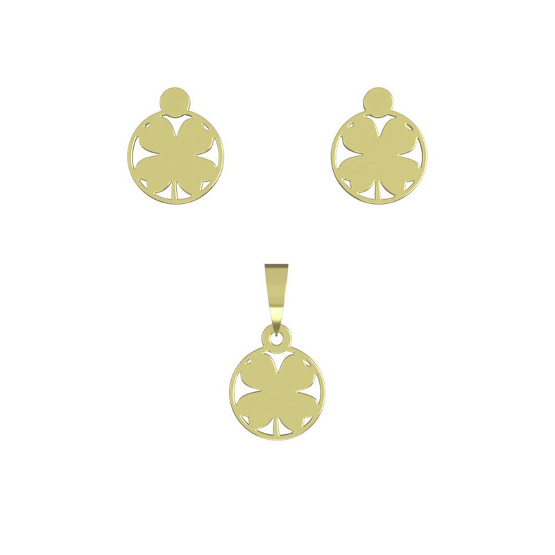 نیم ست طلا 18 عیار زنانه مدوپد مدل برگ کد NA11326 نیم ست طلا 18 عیار زنانه مدوپد مدل برگ کد NA11326