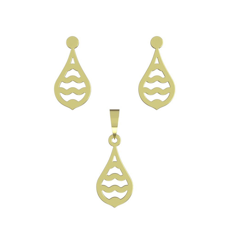 نیم ست طلا 18 عیار زنانه مدوپد مدل اشک کد NA11334 نیم ست طلا 18 عیار زنانه مدوپد مدل اشک کد NA11334