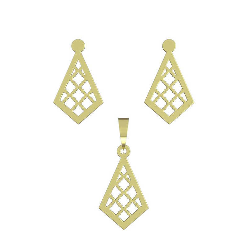 نیم ست طلا 18 عیار زنانه مدوپد مدل لوزی کد NA11337 نیم ست طلا 18 عیار زنانه مدوپد مدل لوزی کد NA11337