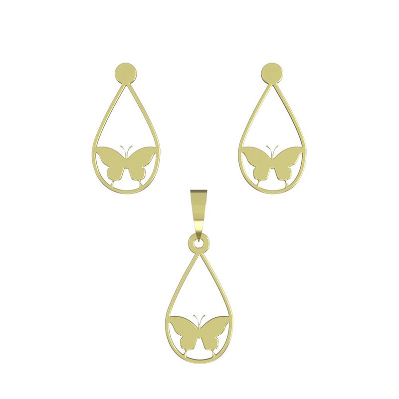 نیم ست طلا 18 عیار زنانه مدوپد مدل پروانه کد NA11338 نیم ست طلا 18 عیار زنانه مدوپد مدل پروانه کد NA11338