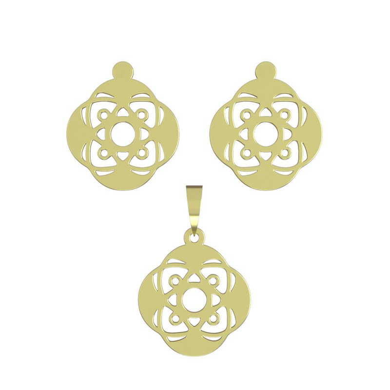 نیم ست طلا 18 عیار زنانه مدوپد مدل هندسی کد NA11342 نیم ست طلا 18 عیار زنانه مدوپد مدل هندسی کد NA11342