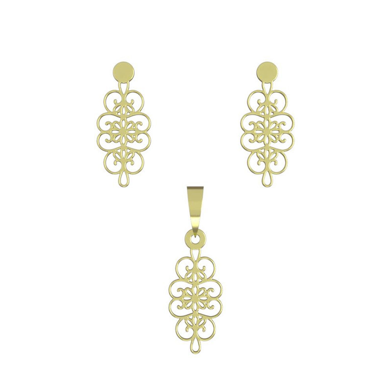 نیم ست طلا 18 عیار زنانه مدوپد مدل اسلیمی کد NA11347 نیم ست طلا 18 عیار زنانه مدوپد مدل اسلیمی کد NA11347