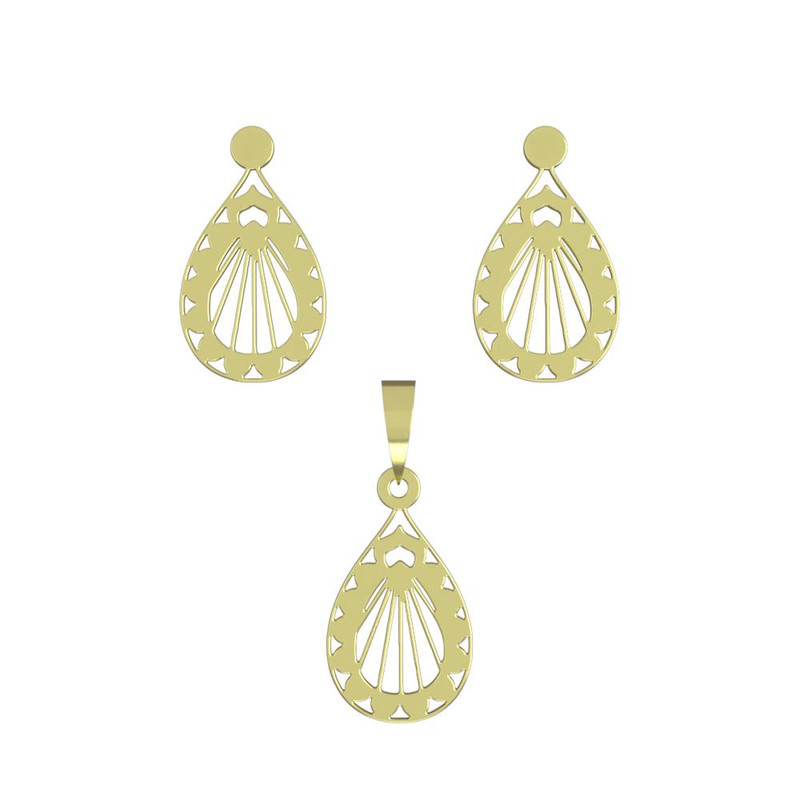 نیم ست طلا 18 عیار زنانه مدوپد مدل اشک کد NA11357