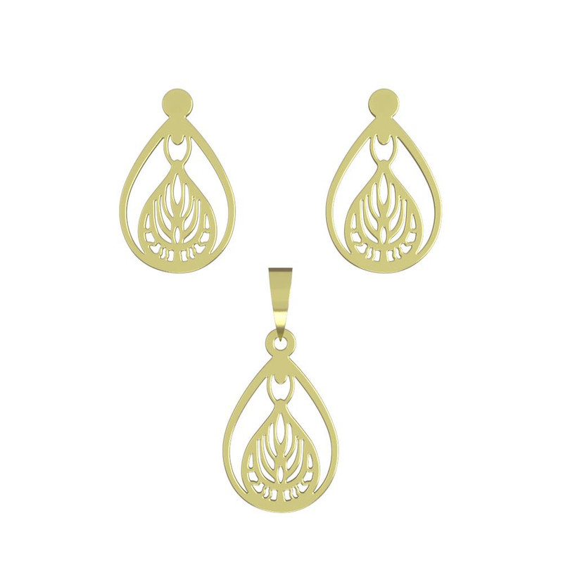 نیم ست طلا 18 عیار زنانه مدوپد مدل هندسی کد NA11361