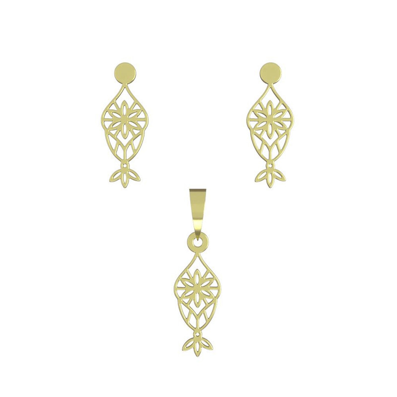 نیم ست طلا 18 عیار زنانه مدوپد مدل اسلیمی کد NA11364 نیم ست طلا 18 عیار زنانه مدوپد مدل اسلیمی کد NA11364