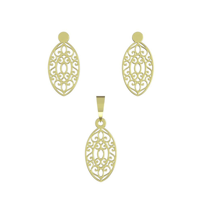 نیم ست طلا 18 عیار زنانه مدوپد مدل هندسی کد NA11376 نیم ست طلا 18 عیار زنانه مدوپد مدل هندسی کد NA11376