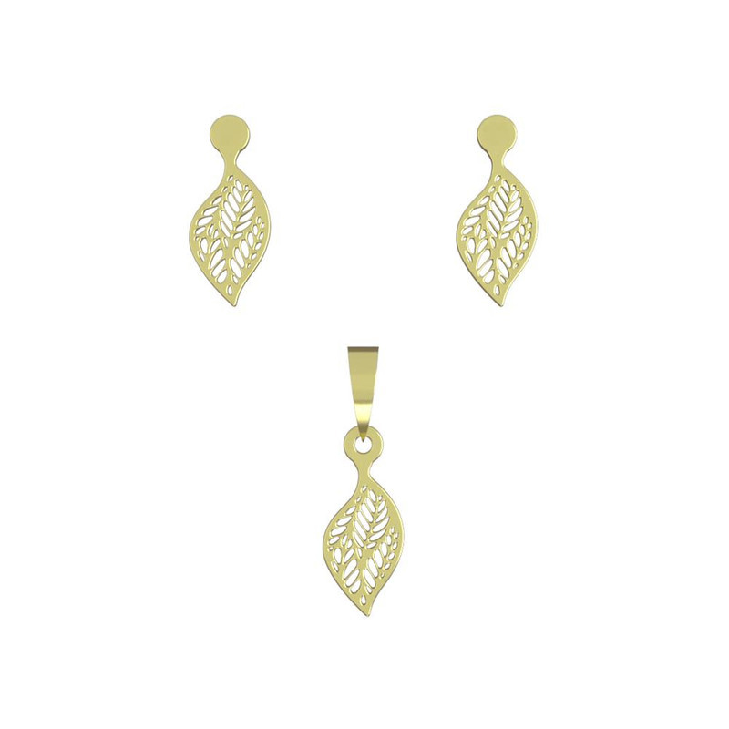 نیم ست طلا 18 عیار زنانه مدوپد مدل برگ کد NA11394 نیم ست طلا 18 عیار زنانه مدوپد مدل برگ کد NA11394