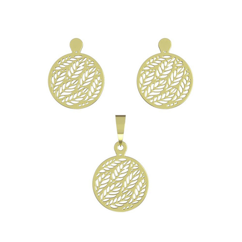 نیم ست طلا 18 عیار زنانه مدوپد مدل دایره کد NA11402 نیم ست طلا 18 عیار زنانه مدوپد مدل دایره کد NA11402