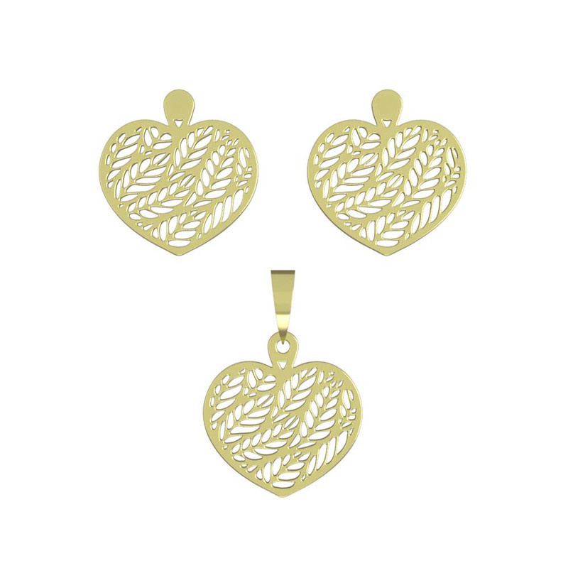 نیم ست طلا 18 عیار زنانه مدوپد مدل قلب کد NA11409 نیم ست طلا 18 عیار زنانه مدوپد مدل قلب کد NA11409