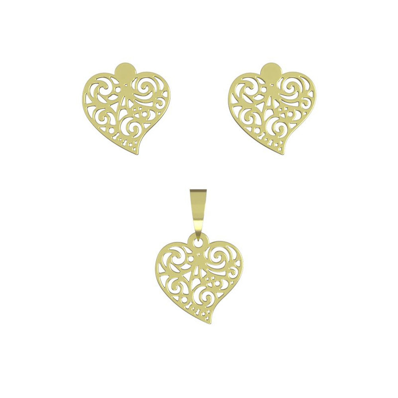 نیم ست طلا 18 عیار زنانه مدوپد مدل قلب کد NA11416 نیم ست طلا 18 عیار زنانه مدوپد مدل قلب کد NA11416