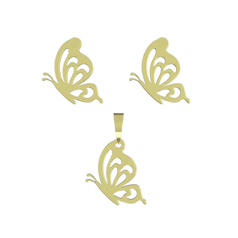 نیم ست طلا 18 عیار زنانه مدوپد مدل پروانه کد NA11418 نیم ست طلا 18 عیار زنانه مدوپد مدل پروانه کد NA11418