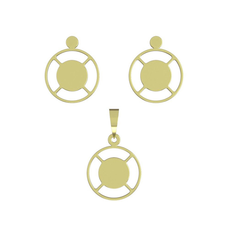 نیم ست طلا 18 عیار زنانه مدوپد مدل دایره کد NA11429 نیم ست طلا 18 عیار زنانه مدوپد مدل دایره کد NA11429