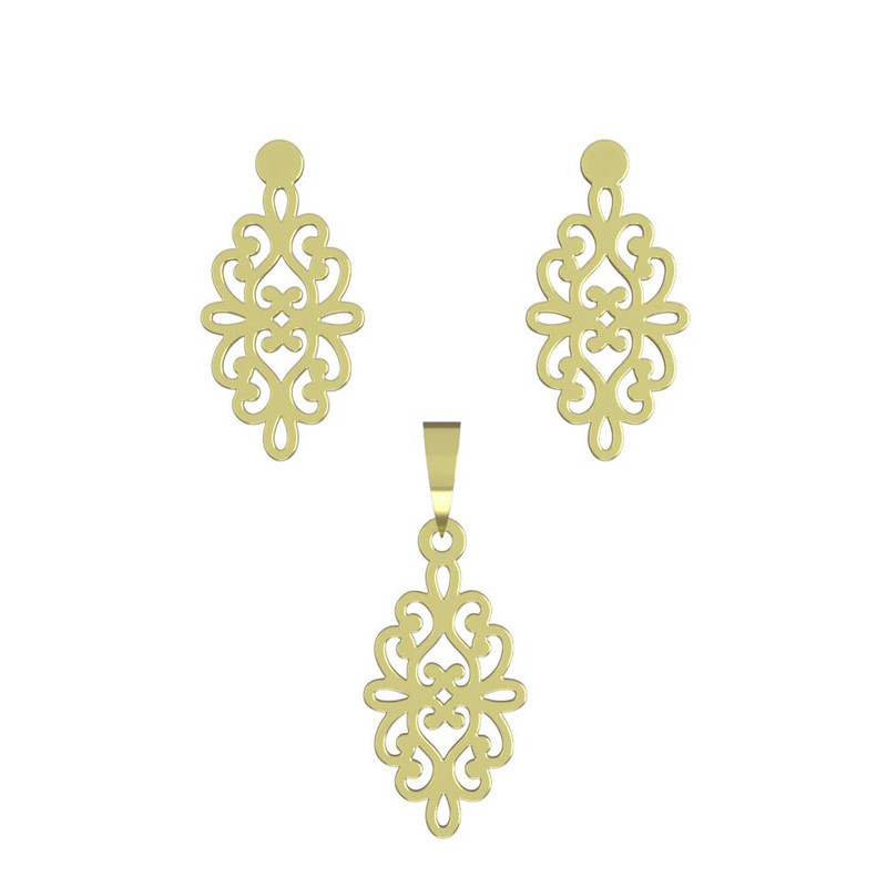 نیم ست طلا 18 عیار زنانه مدوپد مدل اسلیمی کد NA11439