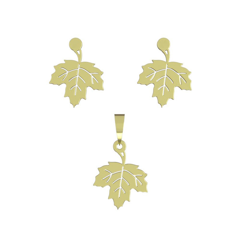 نیم ست طلا 18 عیار زنانه مدوپد مدل برگ کد NA11443 نیم ست طلا 18 عیار زنانه مدوپد مدل برگ کد NA11443