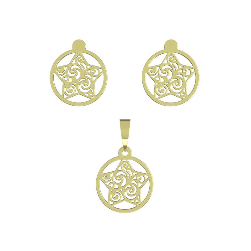 نیم ست طلا 18 عیار زنانه مدوپد مدل ستاره کد NA11465 نیم ست طلا 18 عیار زنانه مدوپد مدل ستاره کد NA11465