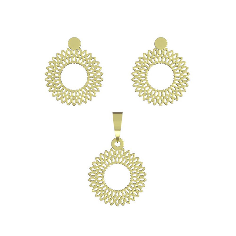 نیم ست طلا 18 عیار زنانه مدوپد مدل گل کد NA11471