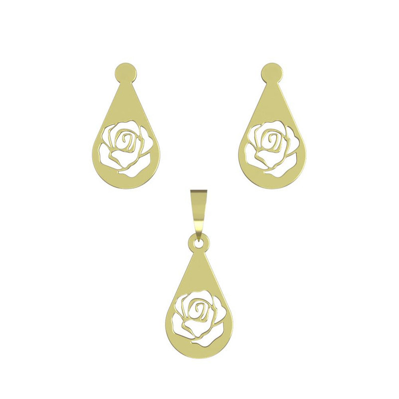 نیم ست طلا 18 عیار زنانه مدوپد مدل گل کد NA11481