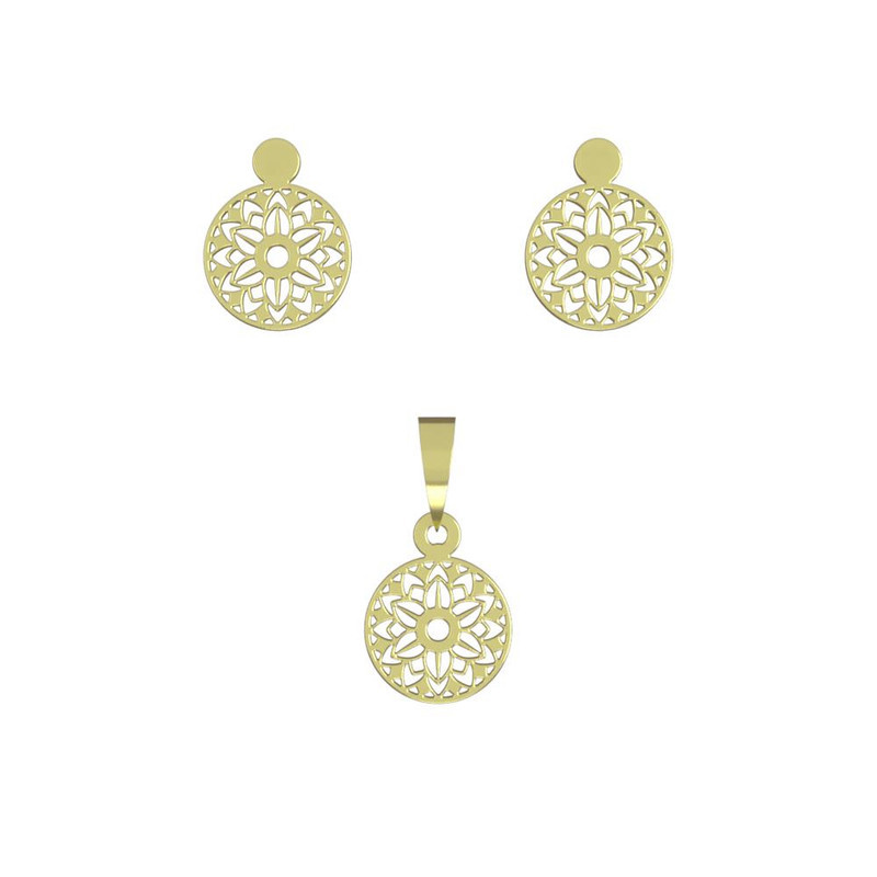 نیم ست طلا 18 عیار زنانه مدوپد مدل دایره کد NA11487 نیم ست طلا 18 عیار زنانه مدوپد مدل دایره کد NA11487