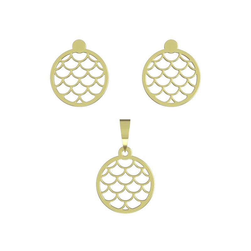 نیم ست طلا 18 عیار زنانه مدوپد مدل دایره کد NA11500 نیم ست طلا 18 عیار زنانه مدوپد مدل دایره کد NA11500